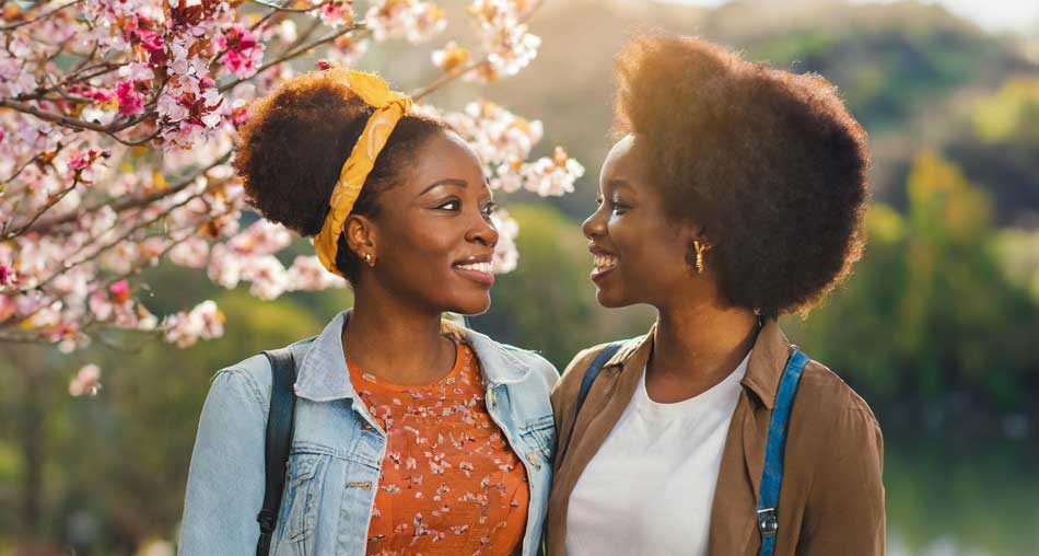 Two women having a conversation