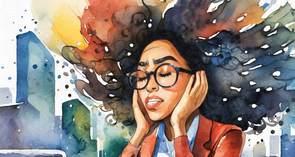 Woman practicing stress management