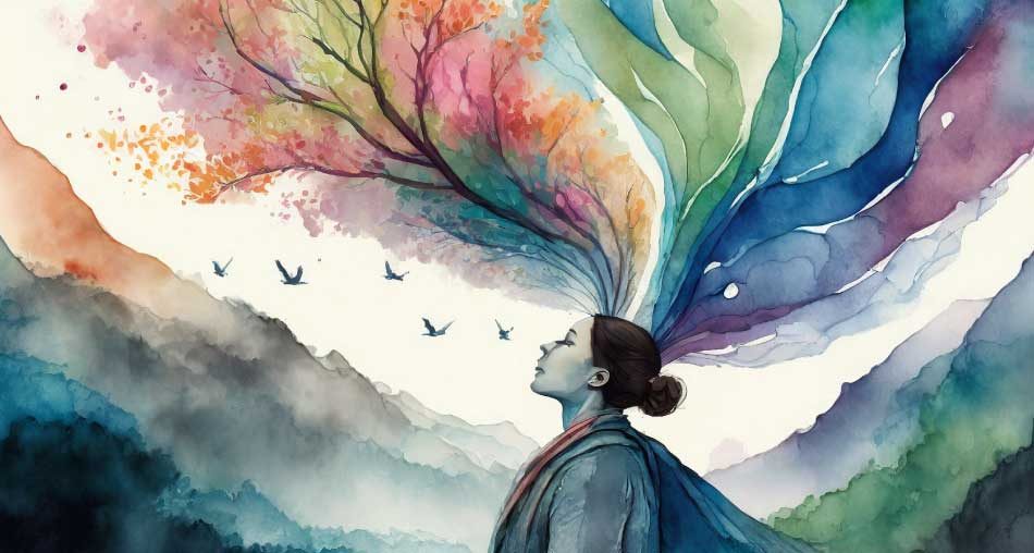 Woman out in nature.