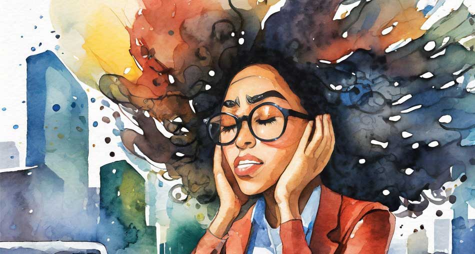 Woman practicing stress management